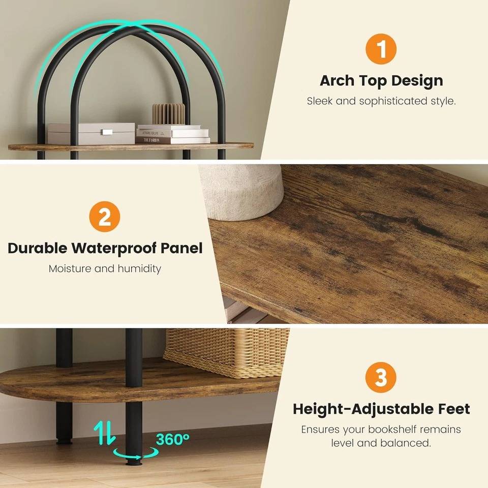 Curved Wooden Book Shelf