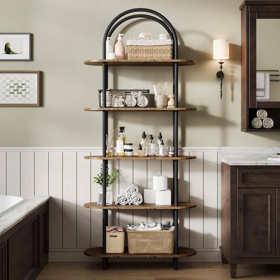 Curved Wooden Book Shelf