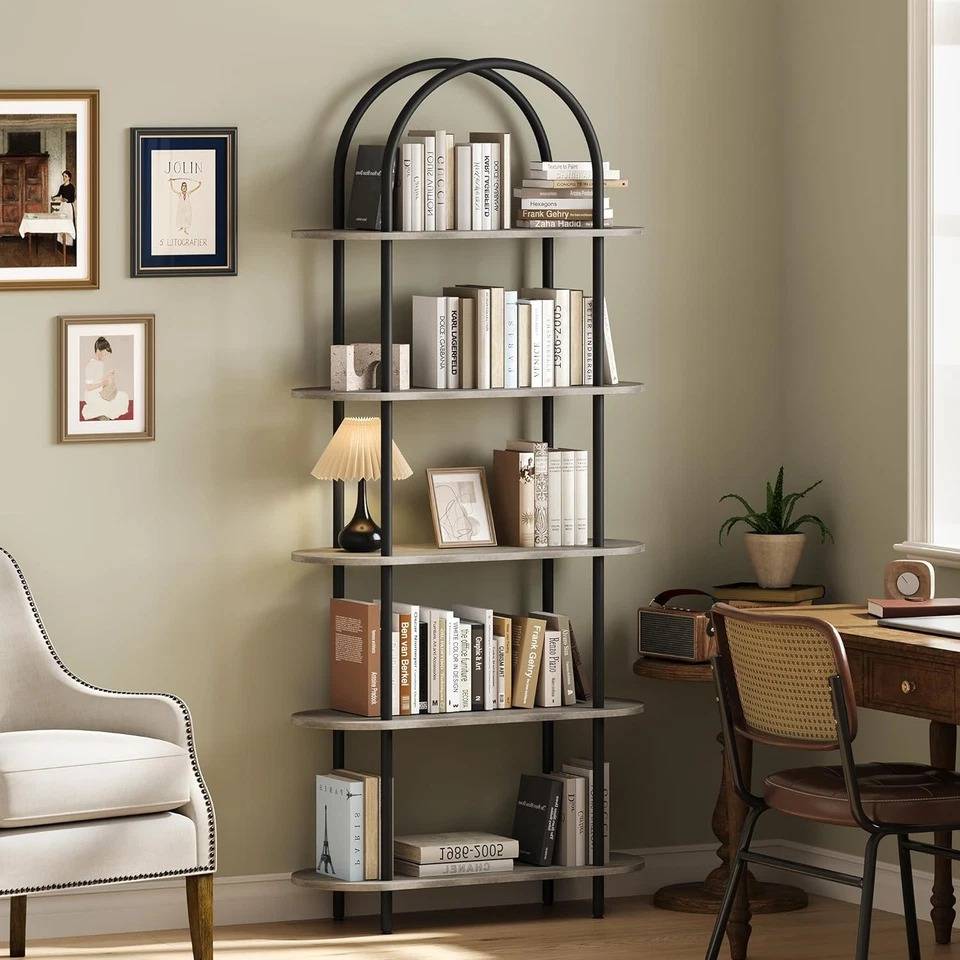 Curved Wooden Book Shelf