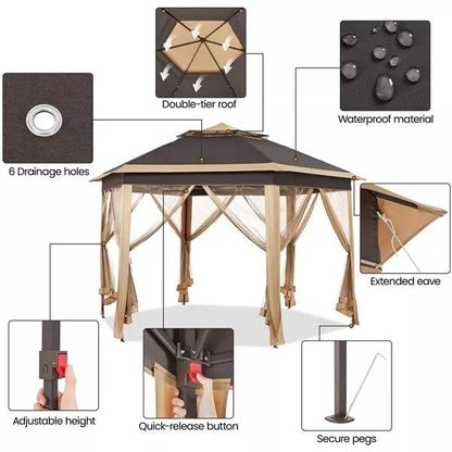Large 3x13 Outdoor Gazebo Patio Canopy Cover