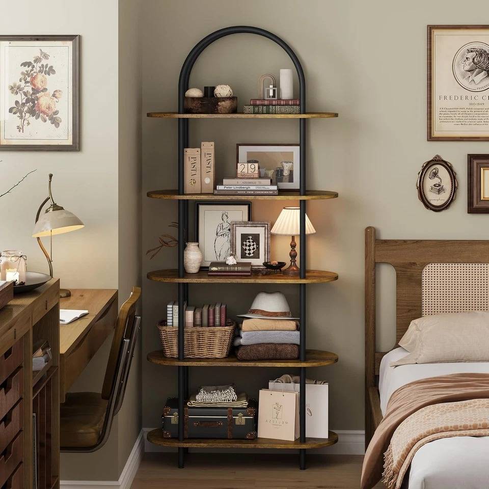 Curved Wooden Book Shelf
