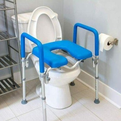 Easy Install Elevated Toilet Seat Riser With Support Arms