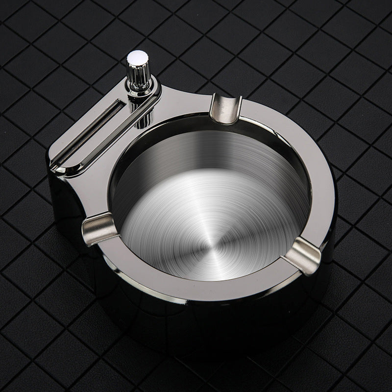 Vintage-Aschenbecher aus Metall, Tischfeuerzeug