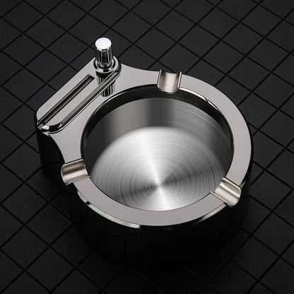 Vintage-Aschenbecher aus Metall, Tischfeuerzeug