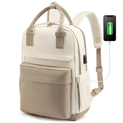 Wasserdichter Laptop-Rucksack für Damen mit USB-Ladegerät