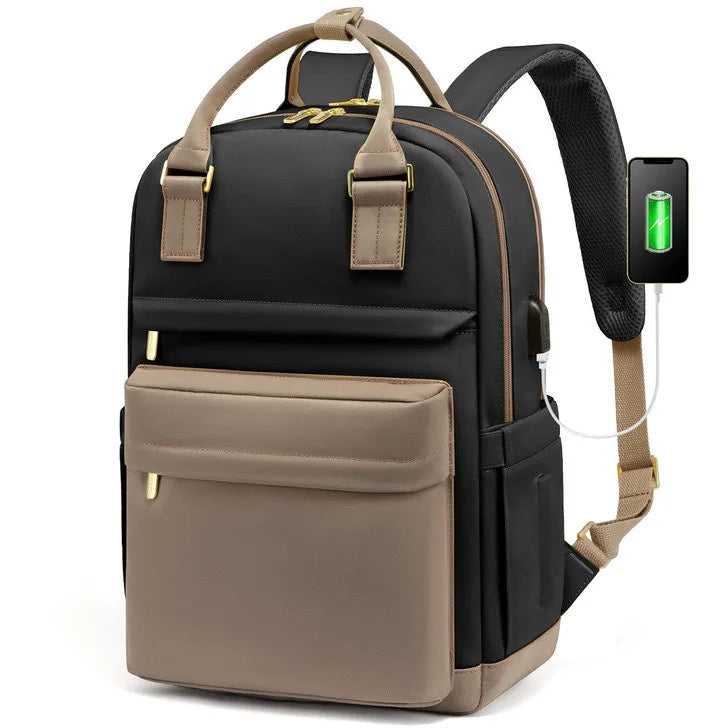 Wasserdichter Laptop-Rucksack für Damen mit USB-Ladegerät