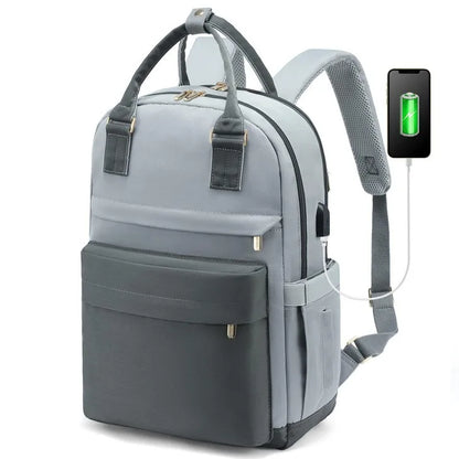 Wasserdichter Laptop-Rucksack für Damen mit USB-Ladegerät