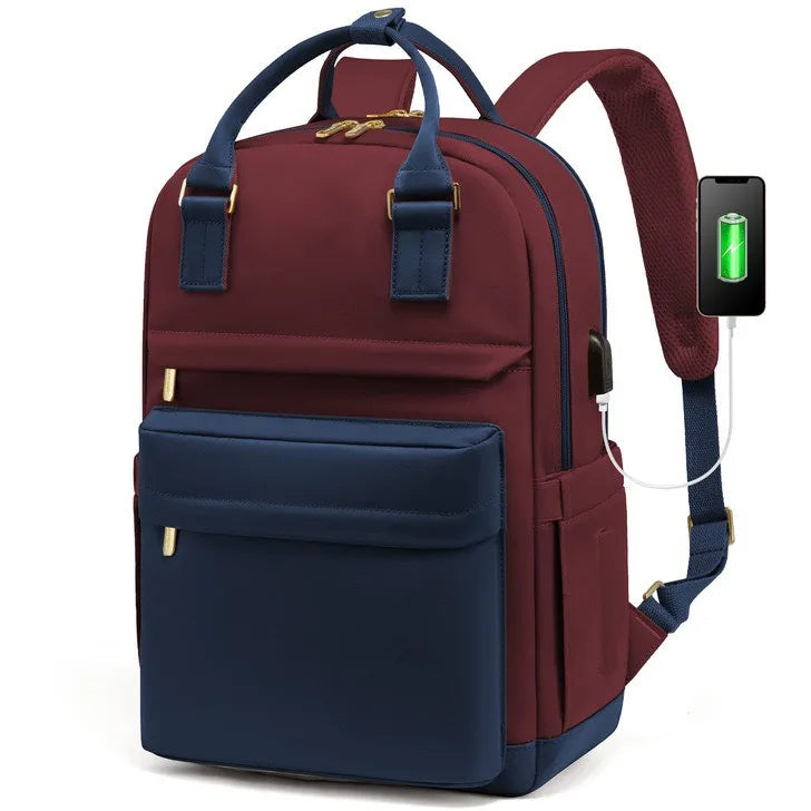 Wasserdichter Laptop-Rucksack für Damen mit USB-Ladegerät