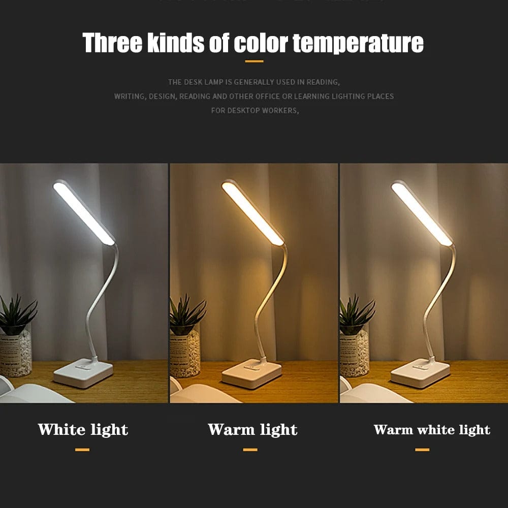 Adjustable LED Desk Light with USB Charging and Color Options