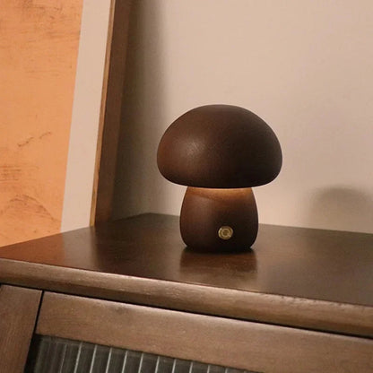 Pilz-Tischlampe mit sanftem Licht
