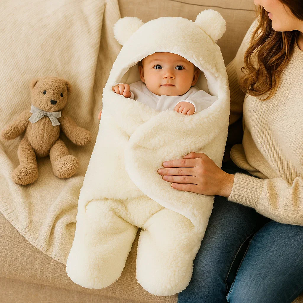 Niedliches Bären-Babydecken- und Pyjama-Set