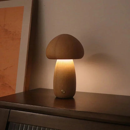Pilz-Tischlampe mit sanftem Licht